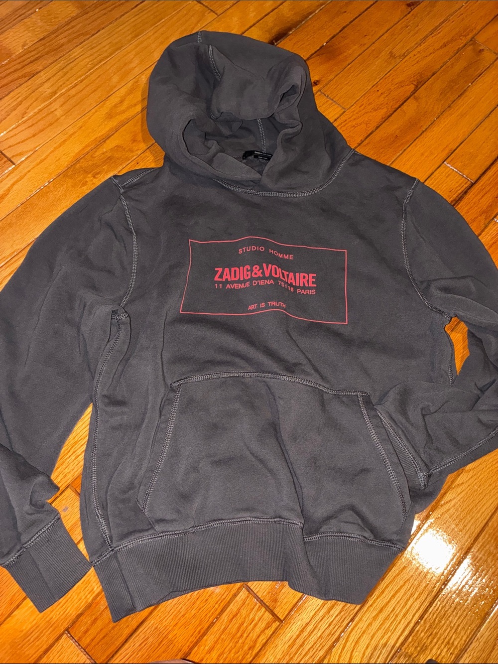 Zadig & Voltaire Brown Hoodie with Red Logo